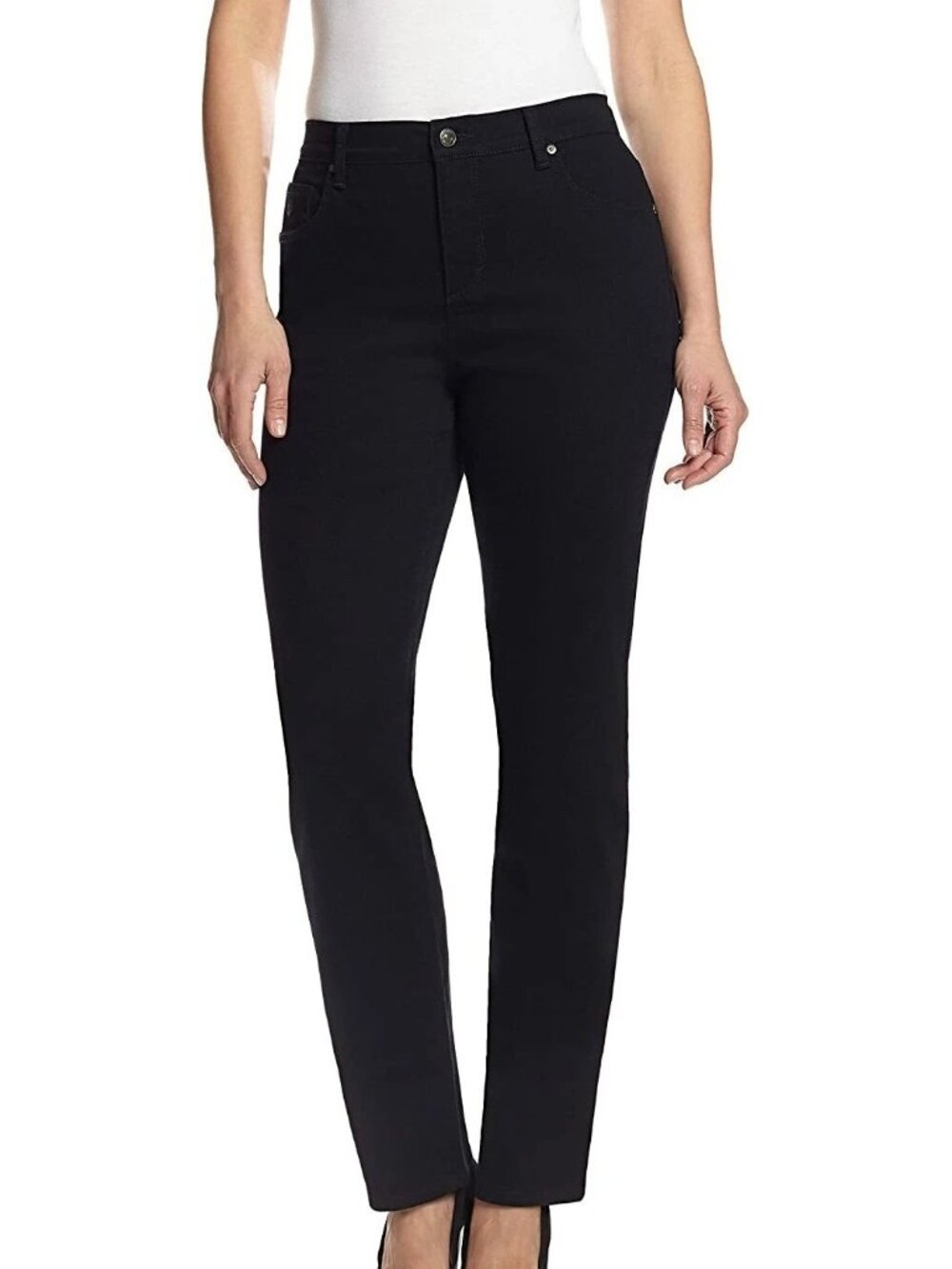 NWT Gloria Vanderbilt Women's 6S Black Amanda Tapered Leg High-Rise Jeans